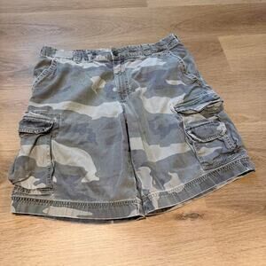 Y2K Cargo Supply Camo Cargo Shorts Mens Size 38 Cotton Multi-Pocket Utility Wear